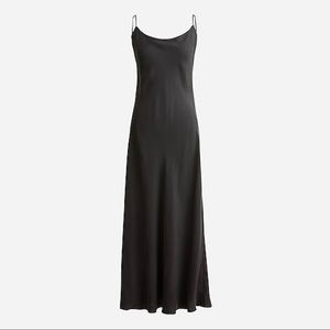J Crew Gwyneth cupro-blend slip dress, Black, Size 12.